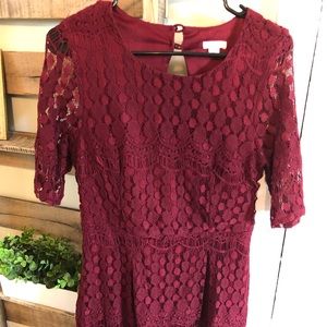 Cranberry knit dress